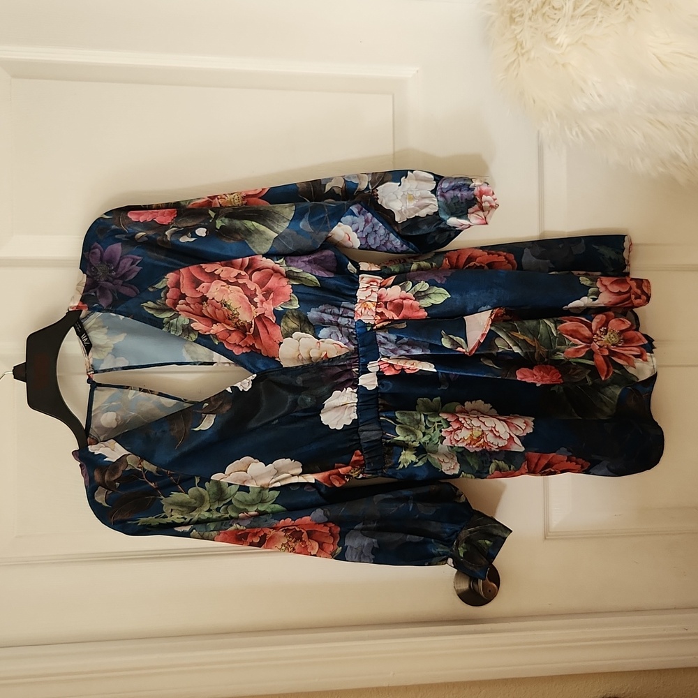Zara blue floral romper